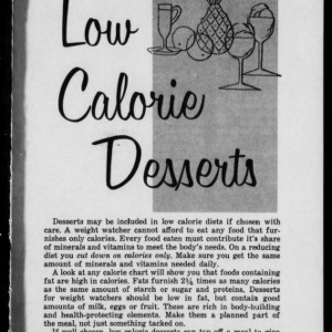 Miscellaneous Pamphlet No. 185: Low Calorie Desserts