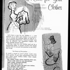 Miscellaneous Pamphlet No. 192: A Care for Your Clothes