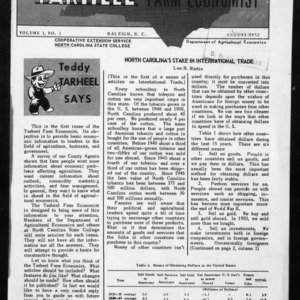 Tarheel Farm Economist, August 1952