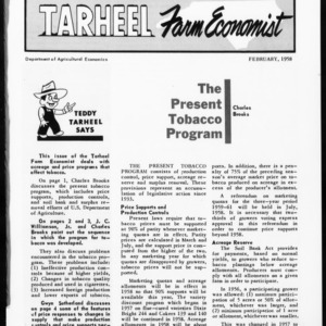 Tarheel Farm Economist, February 1958