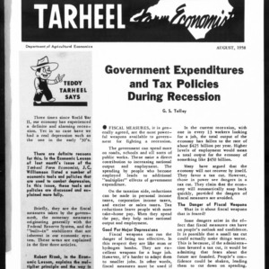Tarheel Farm Economist, August 1958