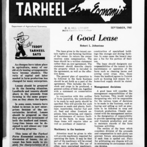 Tarheel Farm Economist, September 1960