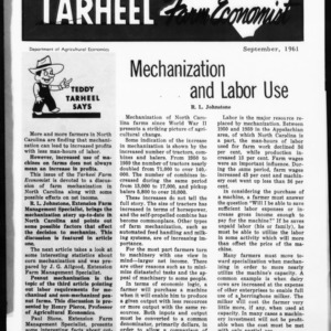 Tarheel Farm Economist, September 1961