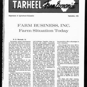 Tarheel Farm Economist, September 1964