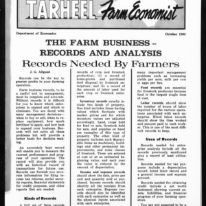 Tarheel Farm Economist, October 1965
