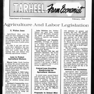 Tarheel Farm Economist, February 1966