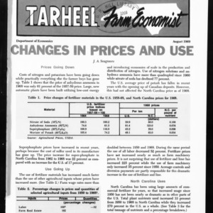 Tarheel Farm Economist, August 1969