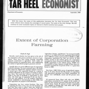 Tar Heel Economist, September 1969