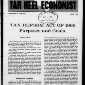 Tar Heel Economist, April 1970