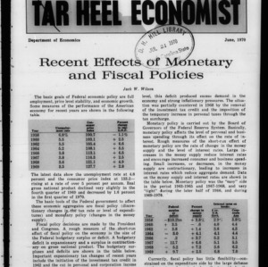 Tar Heel Economist, June 1970