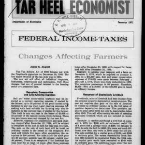 Tar Heel Economist, January 1971