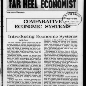 Tar Heel Economist, November 1971