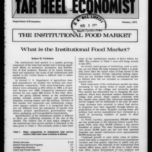 Tar Heel Economist, January 1972