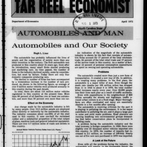 Tar Heel Economist, April 1972