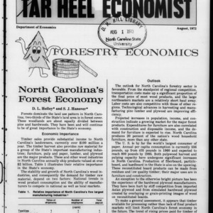 Tar Heel Economist, August 1972