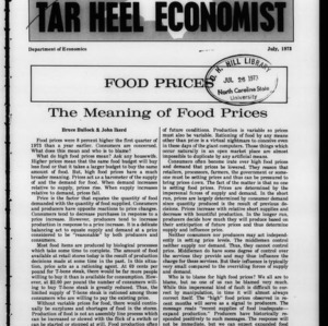 Tar Heel Economist, July 1973