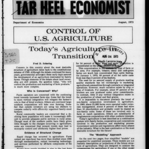 Tar Heel Economist, August 1973