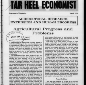Tar Heel Economist, April 1974