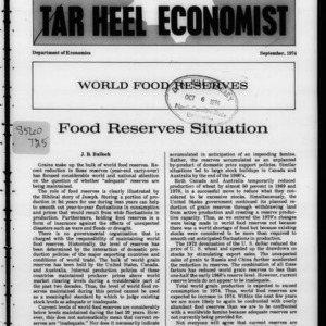 Tar Heel Economist, September 1974