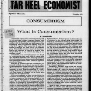 Tar Heel Economist, November 1974