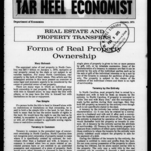 Tar Heel Economist, January 1975