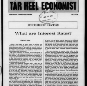 Tar Heel Economist, April 1976