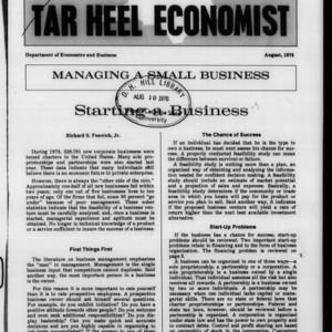 Tar Heel Economist, August 1976