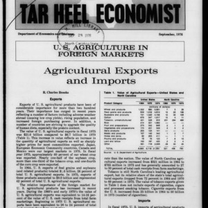 Tar Heel Economist, September 1976