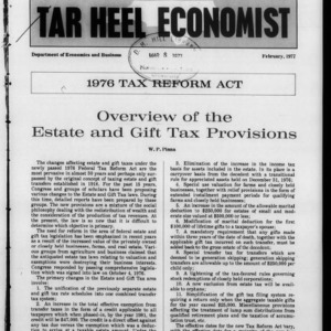 Tar Heel Economist, February 1977