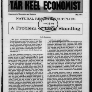 Tar Heel Economist, May 1977