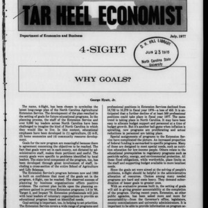Tar Heel Economist, July 1977