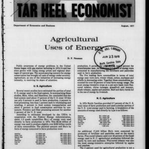 Tar Heel Economist, August 1977