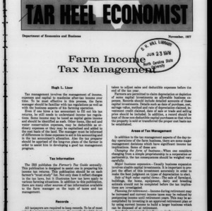 Tar Heel Economist, November 1977