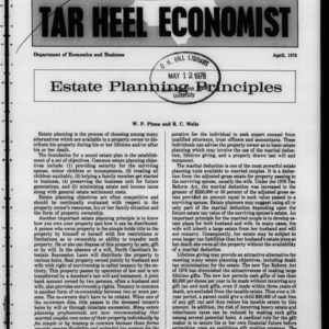 Tar Heel Economist, April 1978
