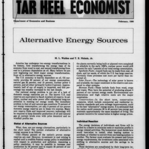Tar Heel Economist, February 1980