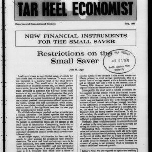 Tar Heel Economist, July 1980