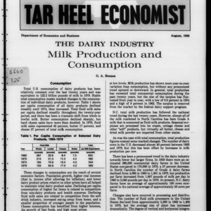 Tar Heel Economist, August 1980