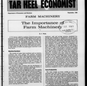 Tar Heel Economist, September 1980