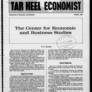 Tar Heel Economist, October 1980