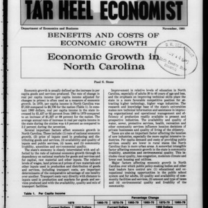 Tar Heel Economist, November 1980