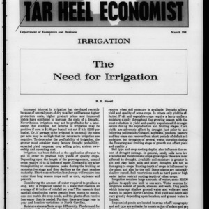 Tar Heel Economist, March 1981