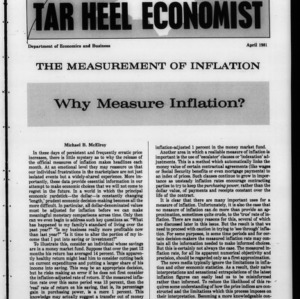 Tar Heel Economist, April 1981