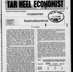 Tar Heel Economist, July 1981