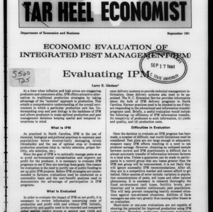 Tar Heel Economist, September 1981