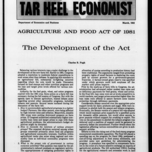 Tar Heel Economist, March 1982