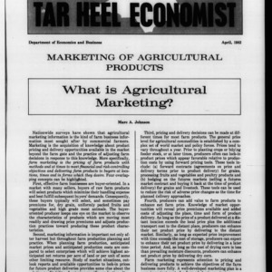 Tar Heel Economist, April 1982