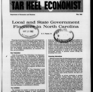 Tar Heel Economist, May 1982