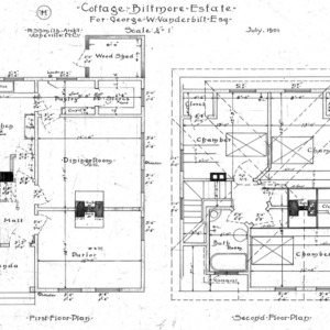 Cottage "H" for Geo. W. Vanderbilt esq--First & Second Floor Plan