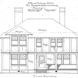 Eight Room Cottage No. 22 for Geo. W. Vanderbilt--Front Elevation- Drawing #4