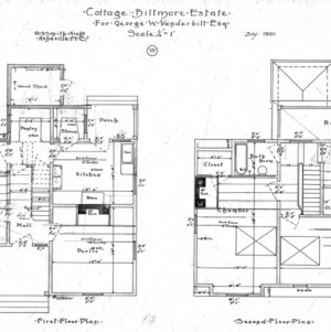 Cottage "O" for Geo. W. Vanderbilt Esq--First and Second Floor Plan